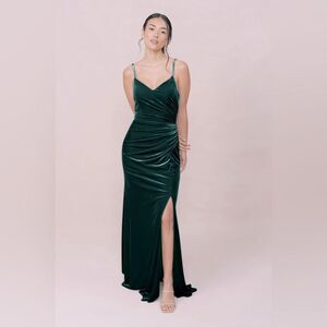 REVELRY Rory Velvet Dress in Classic Emerald size 14